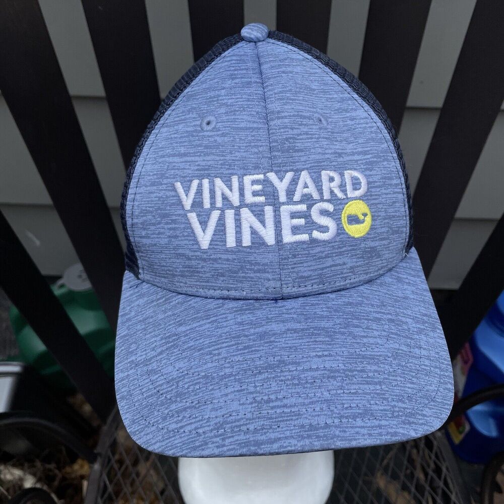 Vineyard Vines Adjustable Snapback‎ Mesh Hat Ocean Blue Whale Logo Graphic